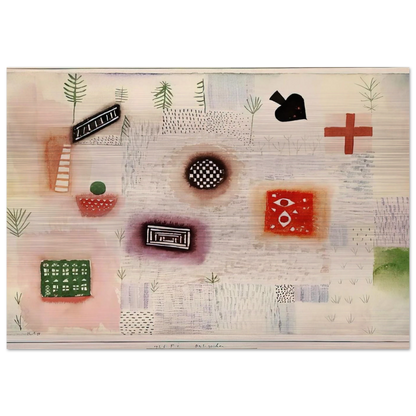 PLACE SIGNS 1926 - Paul Klee Brushed Aluminum Print - 70x100 cm / 28x40 inches | Paul Klee Aluminum Print | Paul Klee Prints