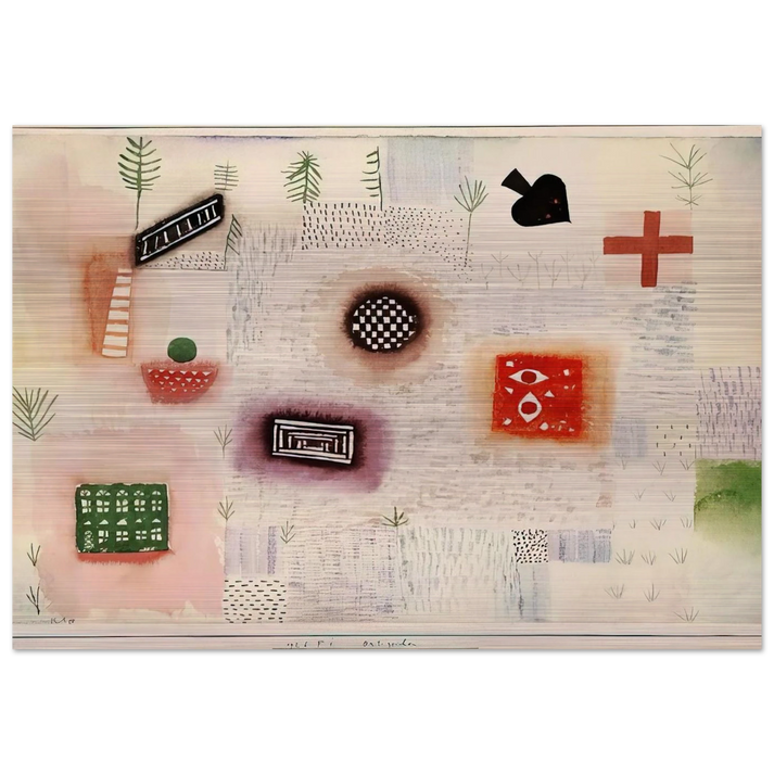 PLACE SIGNS 1926 - Paul Klee Brushed Aluminum Print - 70x100 cm / 28x40 inches | Paul Klee Aluminum Print | Paul Klee Prints