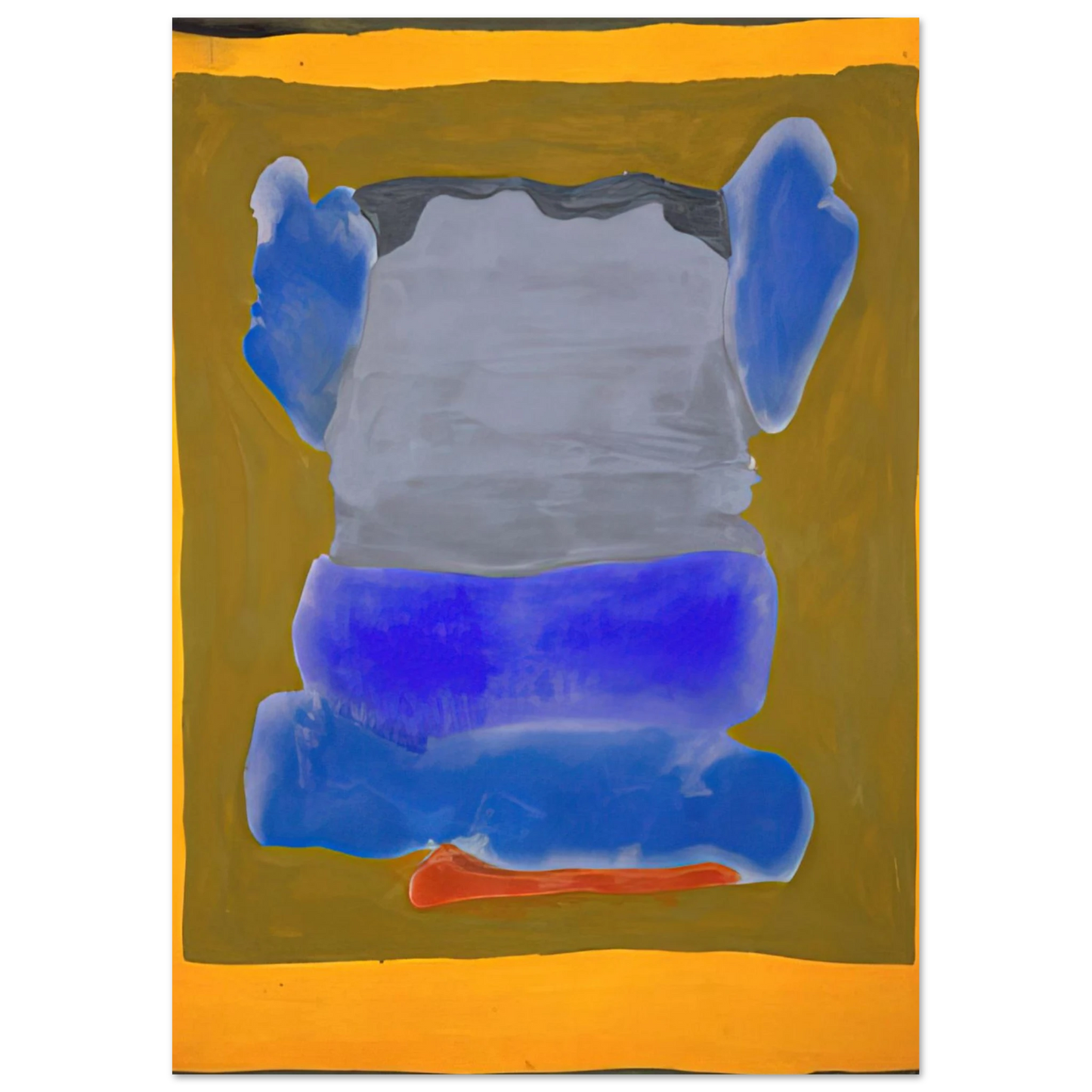 Helen Frankenthaler - Buddha s Court - 1964 Wall art - 27x35 cm / 11x14 inches - Premium Wooden Framed Poster With Fine Art Paper-canvas - White frame
