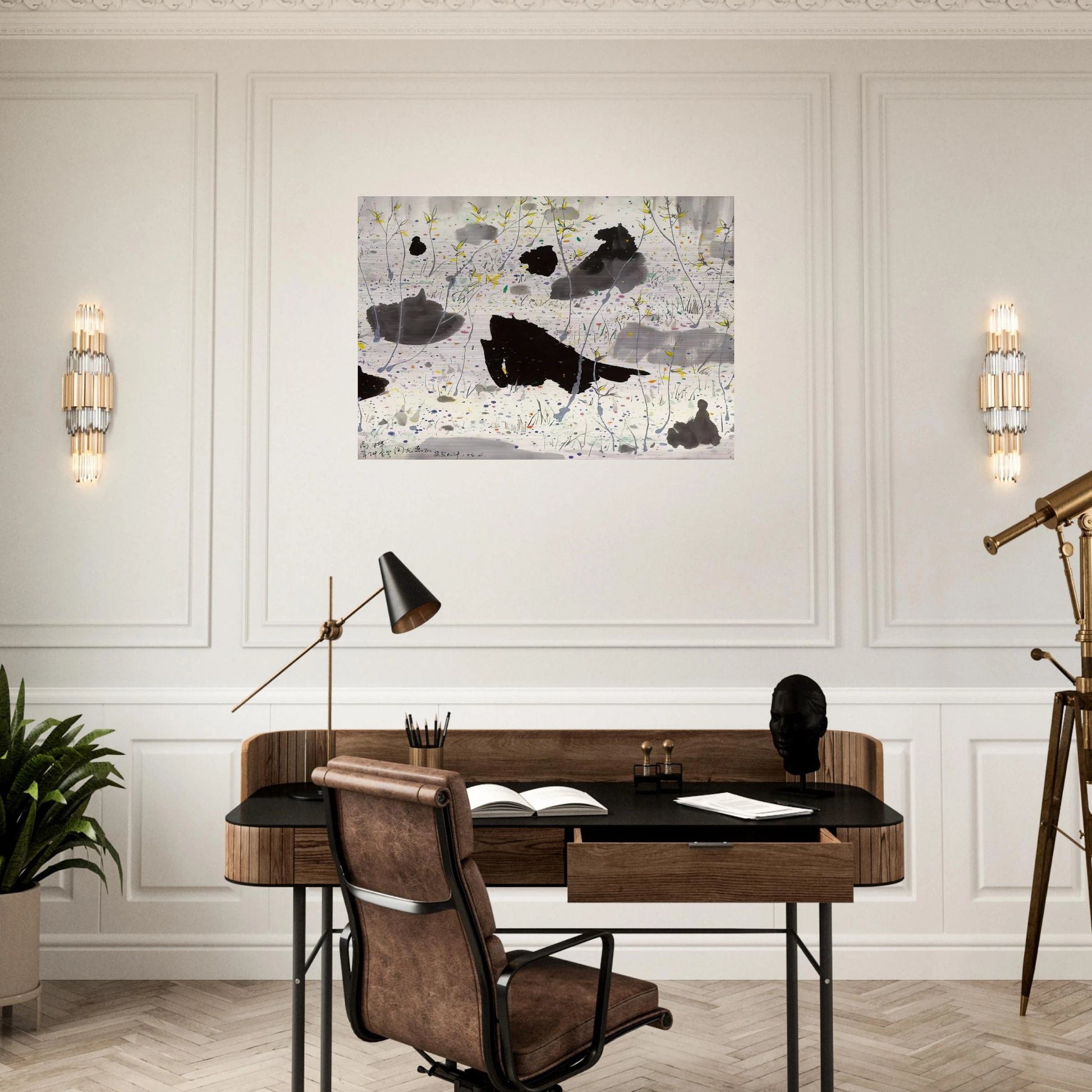 Blossom Out - 1986 - Wu Guanzhong Brushed Aluminum Print - 70x100 cm / 28x40 inches | Wu Guanzhong Aluminum Print | Wu Guanzhong Prints