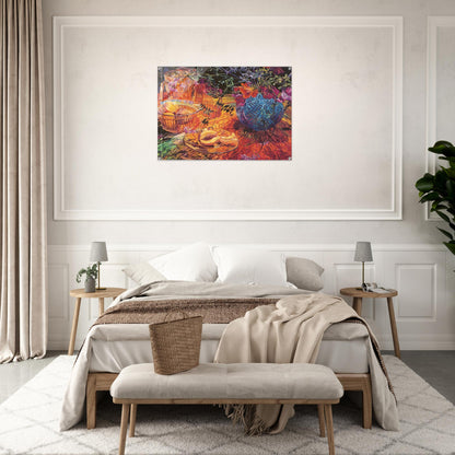 CUT PEACH BLUE VASE 1993 - Janet Fish Acrylic Print - 70x100 cm / 28x40″ inches