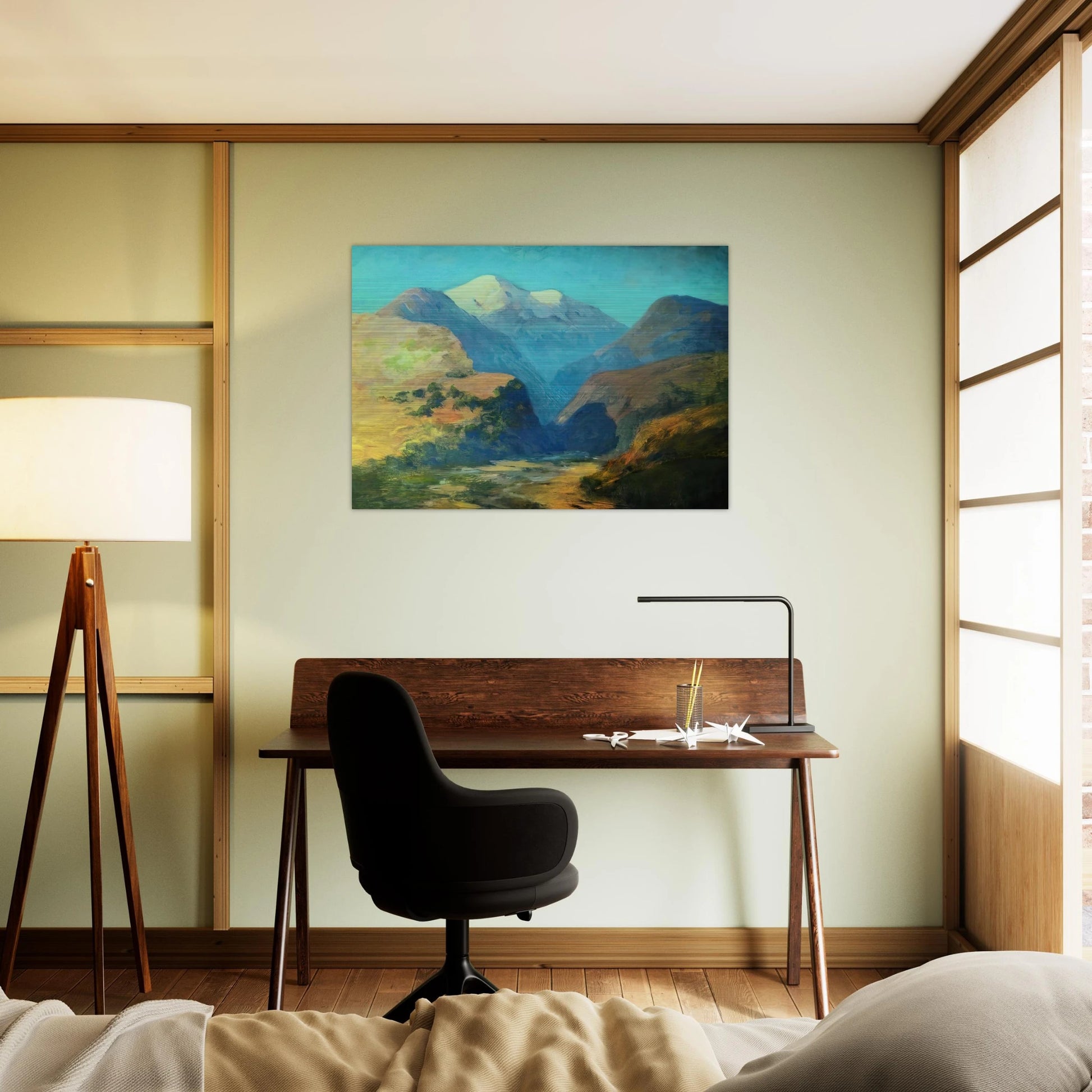 Snowy mountain peaks. Caucasus. - Arkhyp Kuindzhi Brushed Aluminum Print - 70x100 cm / 28x40 inches | Arkhyp Kuindzhi Aluminum Print | Arkhyp Kuindzhi Prints