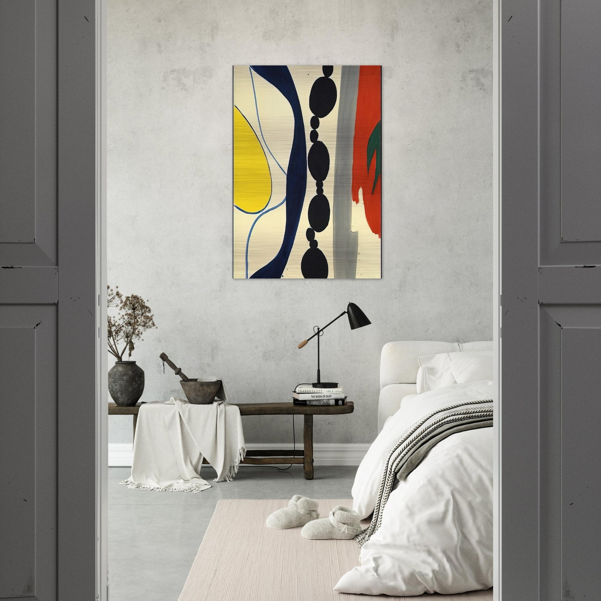 Schwarze Kette Grün zu Rot - 1966 - Ernst Wilhelm Nay Brushed Aluminum Print - 70x100 cm / 28x40 inches | Ernst Wilhelm Nay Aluminum Print | Ernst Wilhelm Nay Prints