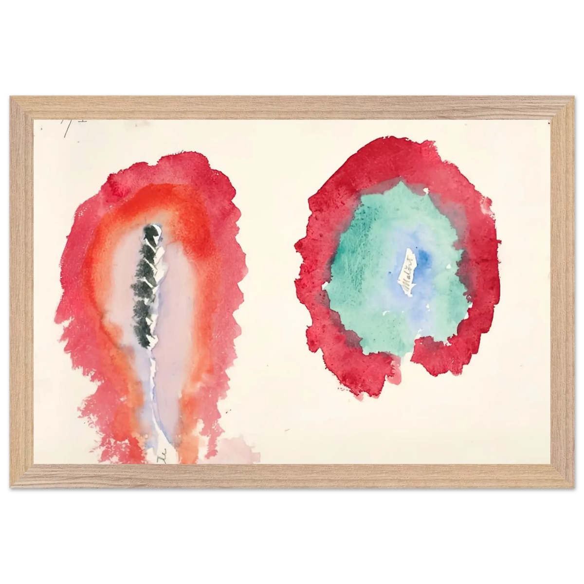 Hilma af Klint - WHEAT AND WORMWOOD 1922 Wall art - 28x43  cm / XL (11x17 Inches) - Premium Wooden Framed Poster With Fine Art Paper - Wood frame