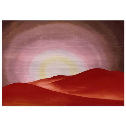 Red Hills, Lake George - Georgia O'Keeffe Brushed Aluminum Print - 70x100 cm / 28x40 inches | Georgia O'Keeffe Aluminum Print | Georgia O'Keeffe Prints