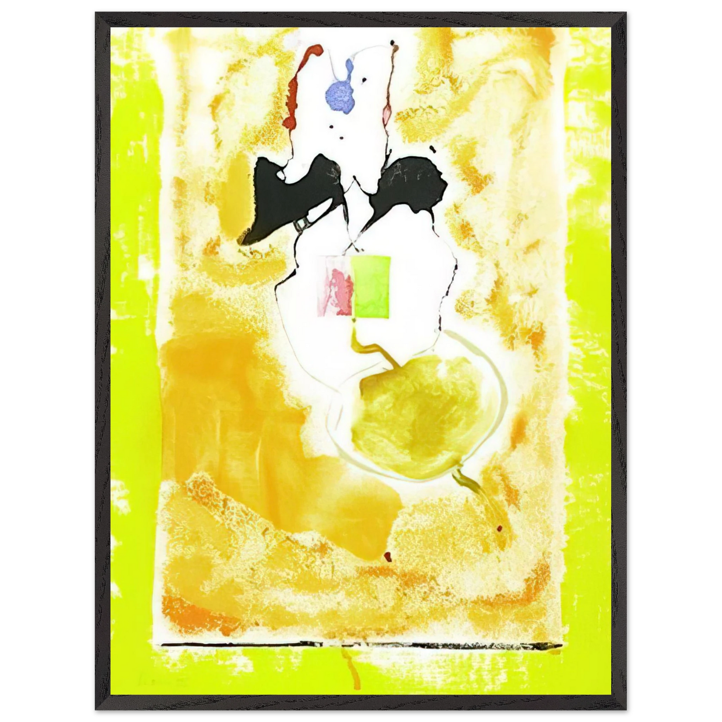 Helen Frankenthaler - Solar Imp - 2001 Wall art - 21x29.7 cm / 8x12" - Premium Wooden Framed Poster With Fine Art Paper-canvas - Black frame