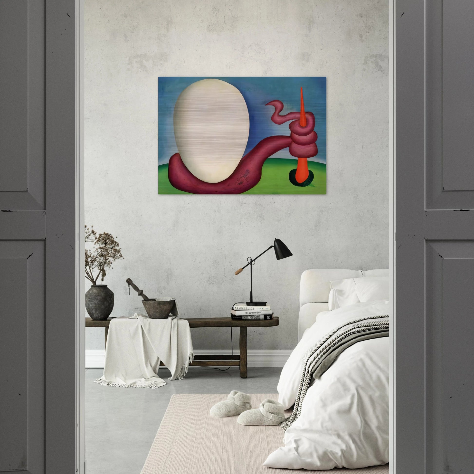 The Egg - Tarsila do Amaral Brushed Aluminum Print - 70x100 cm / 28x40 inches | Tarsila do Amaral Aluminum Print | Tarsila do Amaral Prints