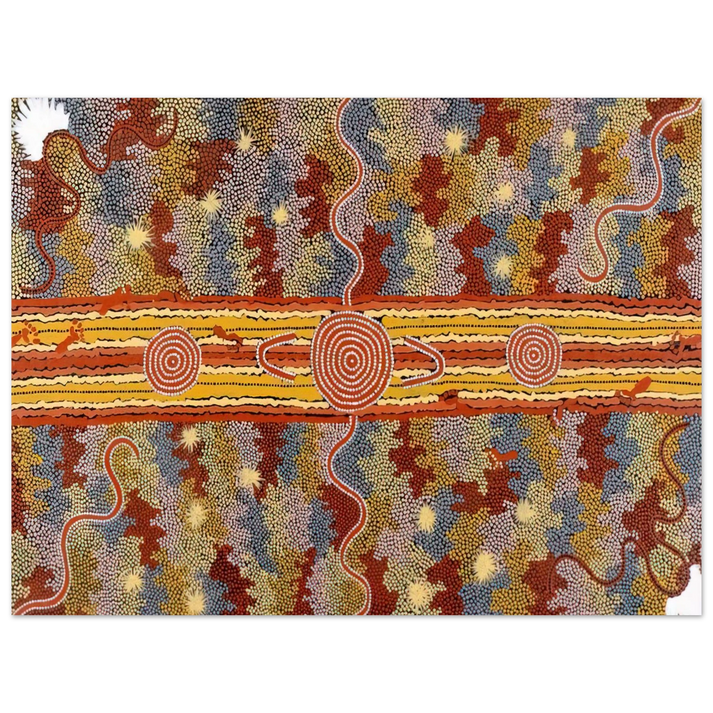 Clifford Possum Tjapaltjarri - Corrobboree Dreaming - Native Art  75x100 cm / 30x40inches Fine Art Poster