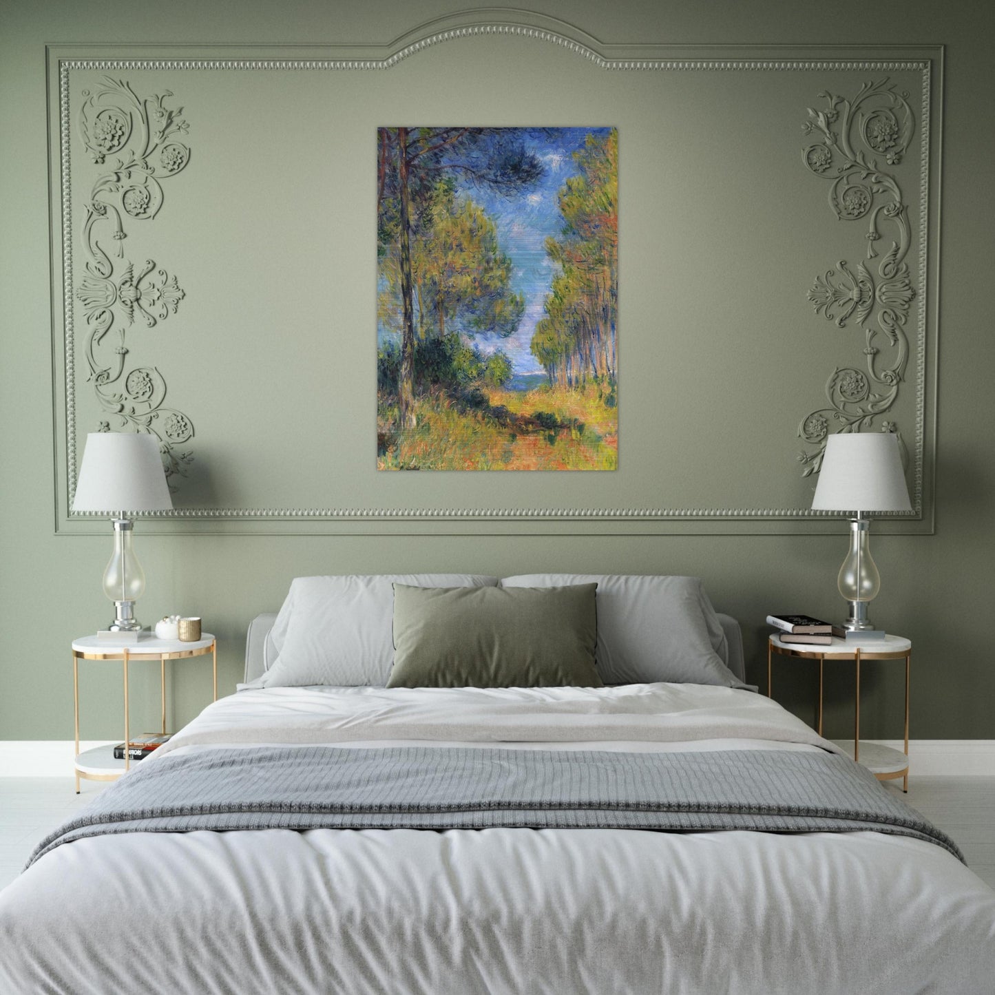 Path at Varengeville - claude monet Brushed Aluminum Print - 70x100 cm / 28x40 inches | claude monet Aluminum Print | claude monet Prints