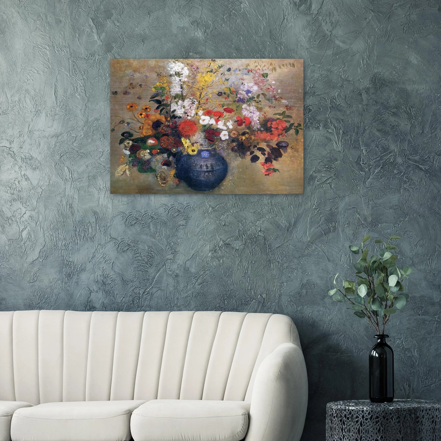 FLOWERS 1909 - Odilon Redon Brushed Aluminum Print - 70x100 cm / 28x40 inches | Odilon Redon Aluminum Print | Odilon Redon Prints