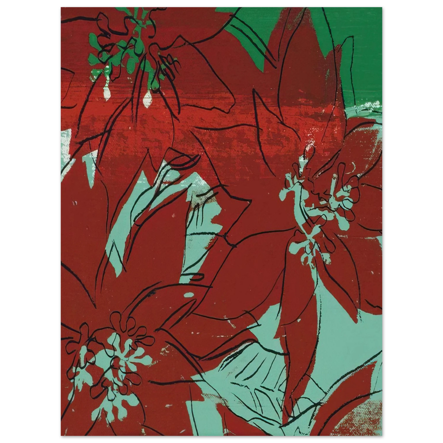 Andy Warhol - Poinsettias Fine Art Poster