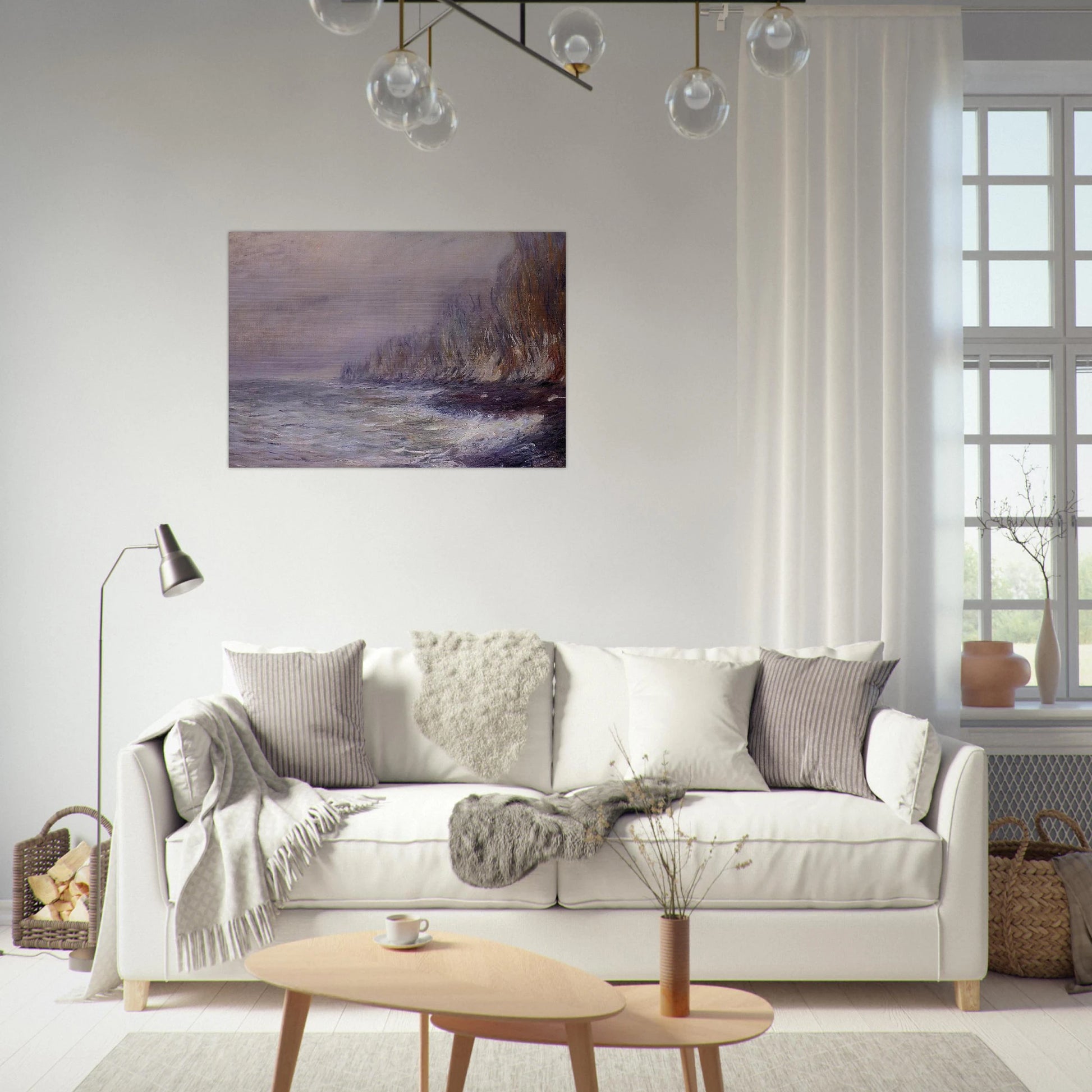 The Effect of Fog near Dieppe - claude monet Brushed Aluminum Print - 70x100 cm / 28x40 inches | claude monet Aluminum Print | claude monet Prints