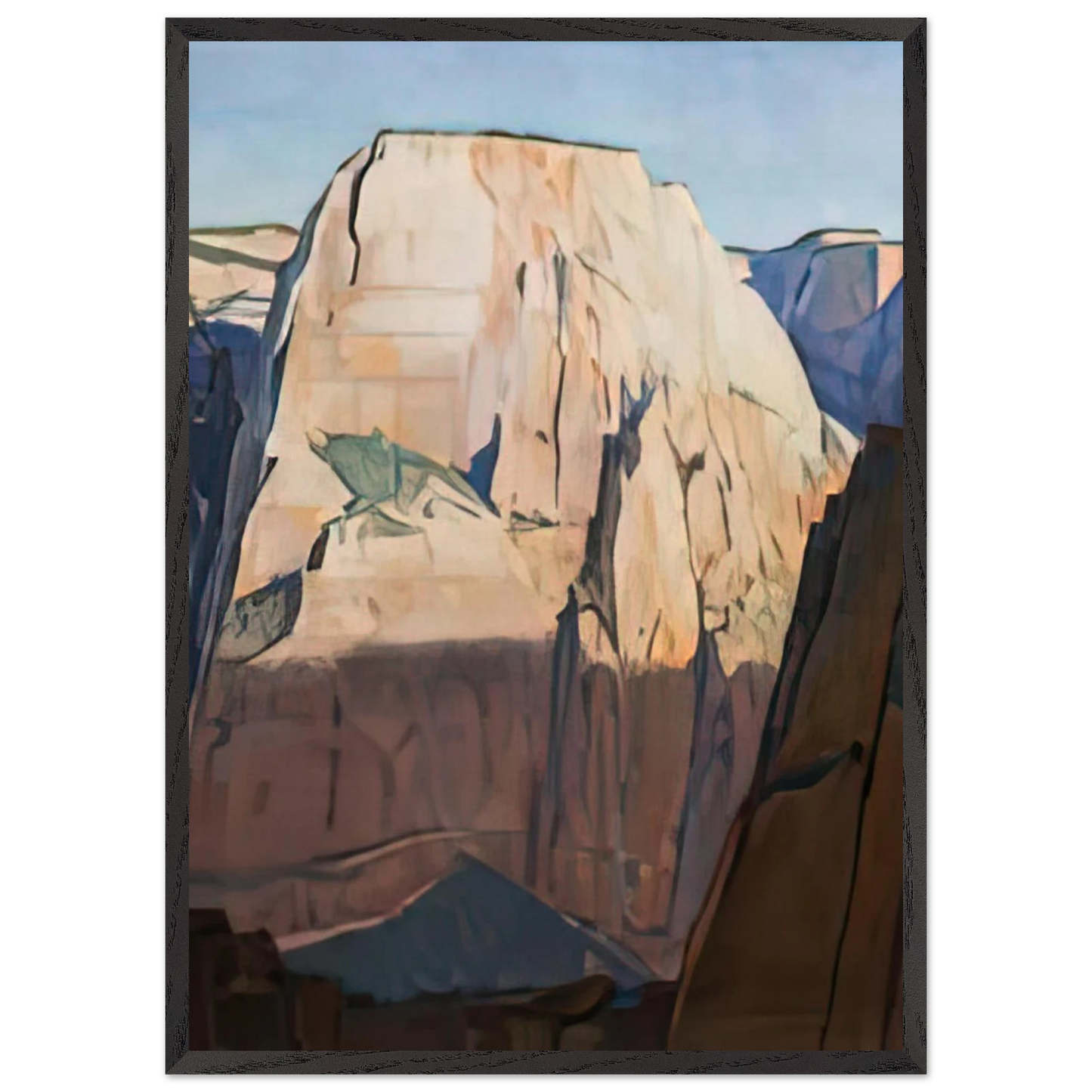 Maynard Dixon - GREAT WHITE THRONE ZION CANYON UTAH 1933 Wall art - 45x60 cm / 18x24 inches - Premium Wooden Framed Poster With Fine Art Paper-canvas - Wood frame