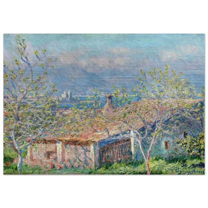 Gardener's House at Antibes - claude monet Brushed Aluminum Print - 70x100 cm / 28x40 inches | claude monet Aluminum Print | claude monet Prints