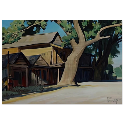 OLD CHINATOWN CARSON CITY NEVADA 1937 - Maynard Dixon Brushed Aluminum Print - 70x100 cm / 28x40 inches | Maynard Dixon Aluminum Print | Maynard Dixon Prints