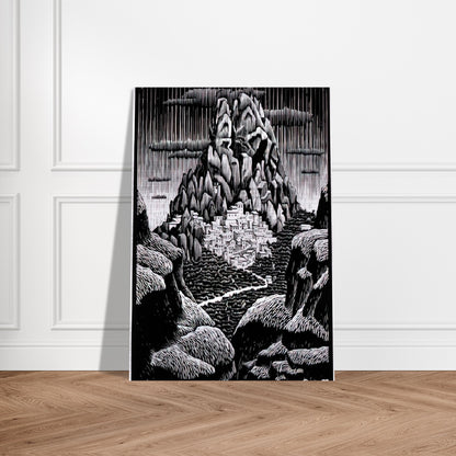PENTEDATTIO CALABRIA JANUARY 1930 1930 - MC Escher Brushed Aluminum Print - 70x100 cm / 28x40 inches | MC Escher Aluminum Print | MC Escher Prints