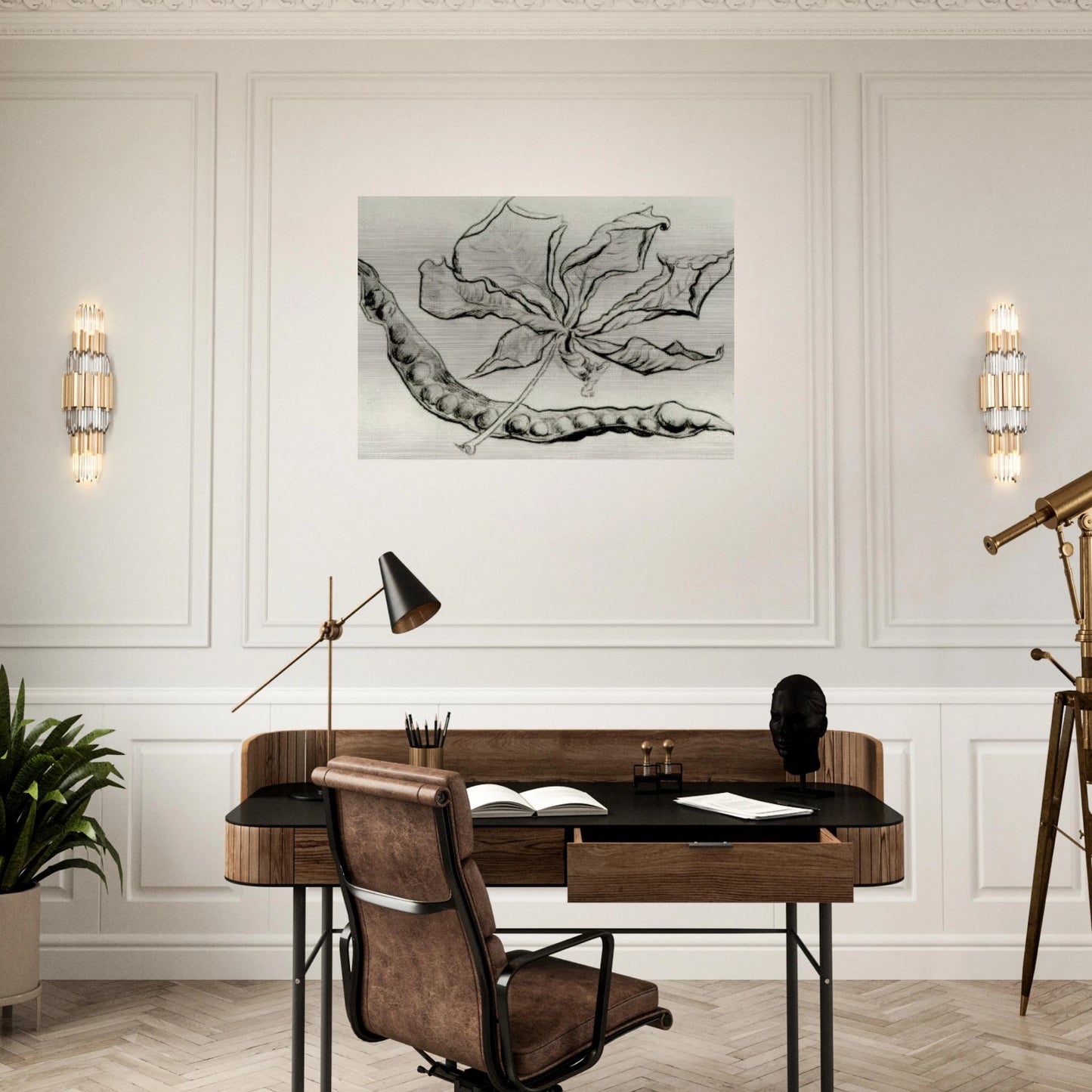 Dead Leaf and Pod - Vincent van Gogh Brushed Aluminum Print - 70x100 cm / 28x40 inches | Vincent van Gogh Aluminum Print | Vincent van Gogh Prints