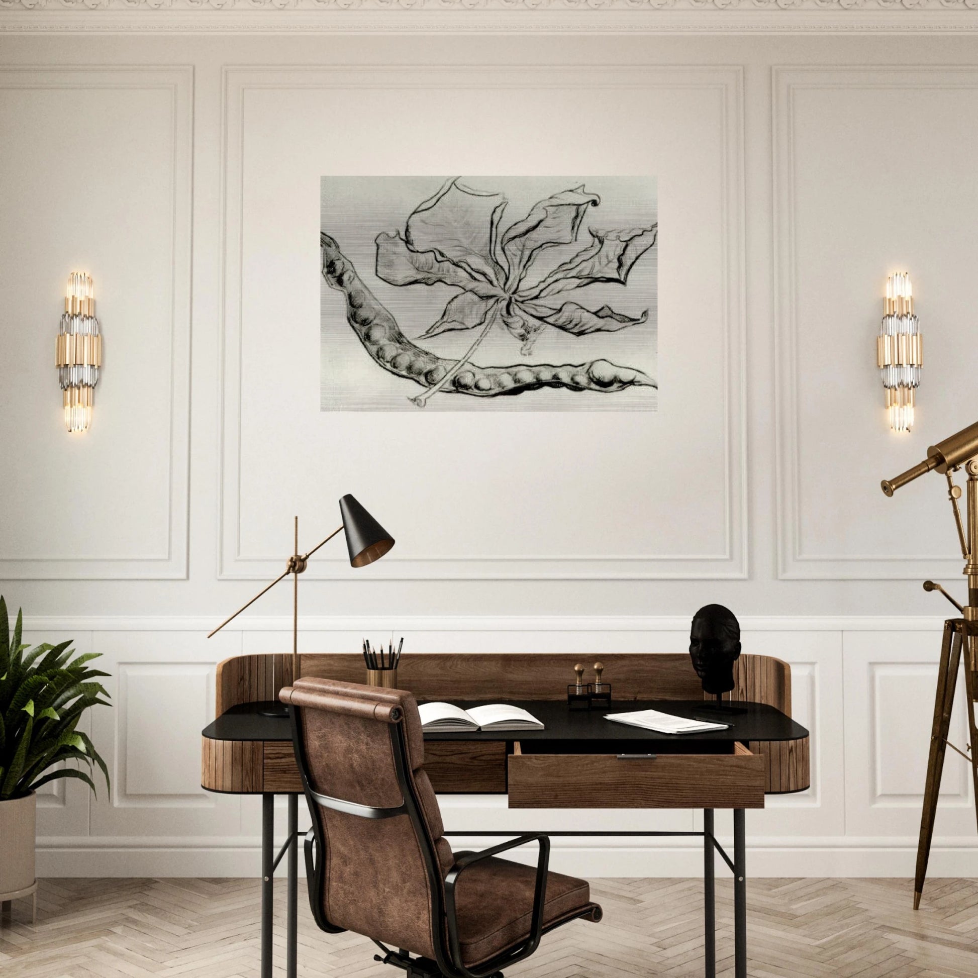 Dead Leaf and Pod - Vincent van Gogh Brushed Aluminum Print - 70x100 cm / 28x40 inches | Vincent van Gogh Aluminum Print | Vincent van Gogh Prints