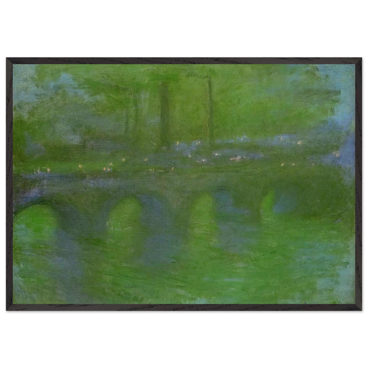 Waterloo Bridge Dawn - claude monet 70x100 cm / 28x40 inches Framed Art Print – Black Wooden Frame