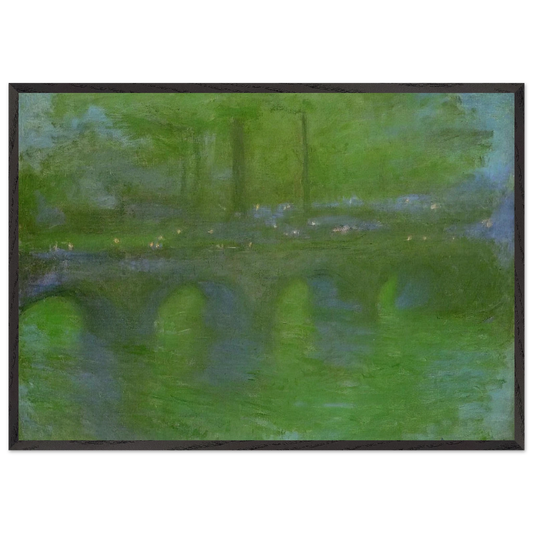 Waterloo Bridge Dawn - claude monet 70x100 cm / 28x40 inches Framed Art Print – Black Wooden Frame