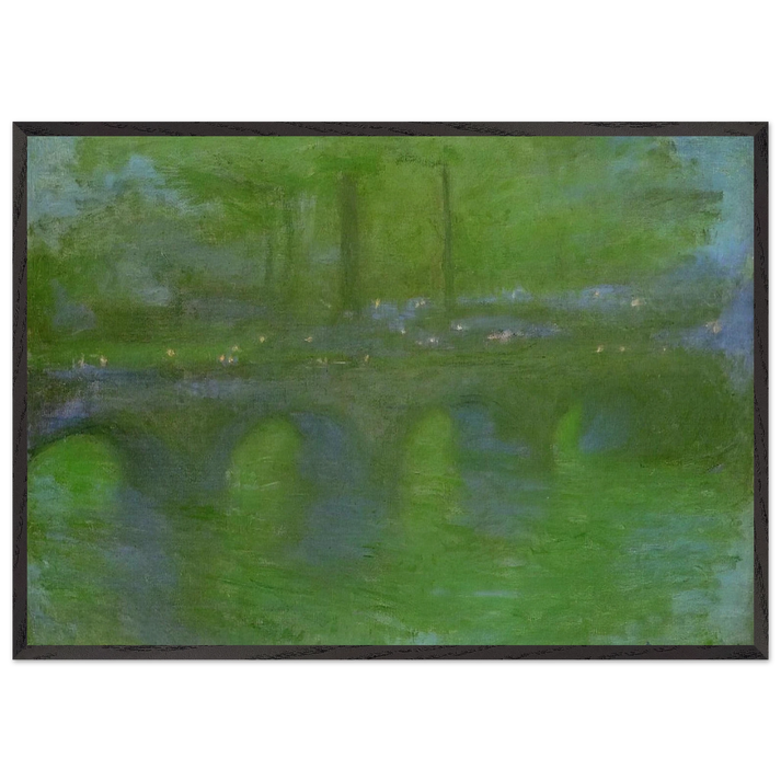 Waterloo Bridge Dawn - claude monet 70x100 cm / 28x40 inches Framed Art Print – Black Wooden Frame