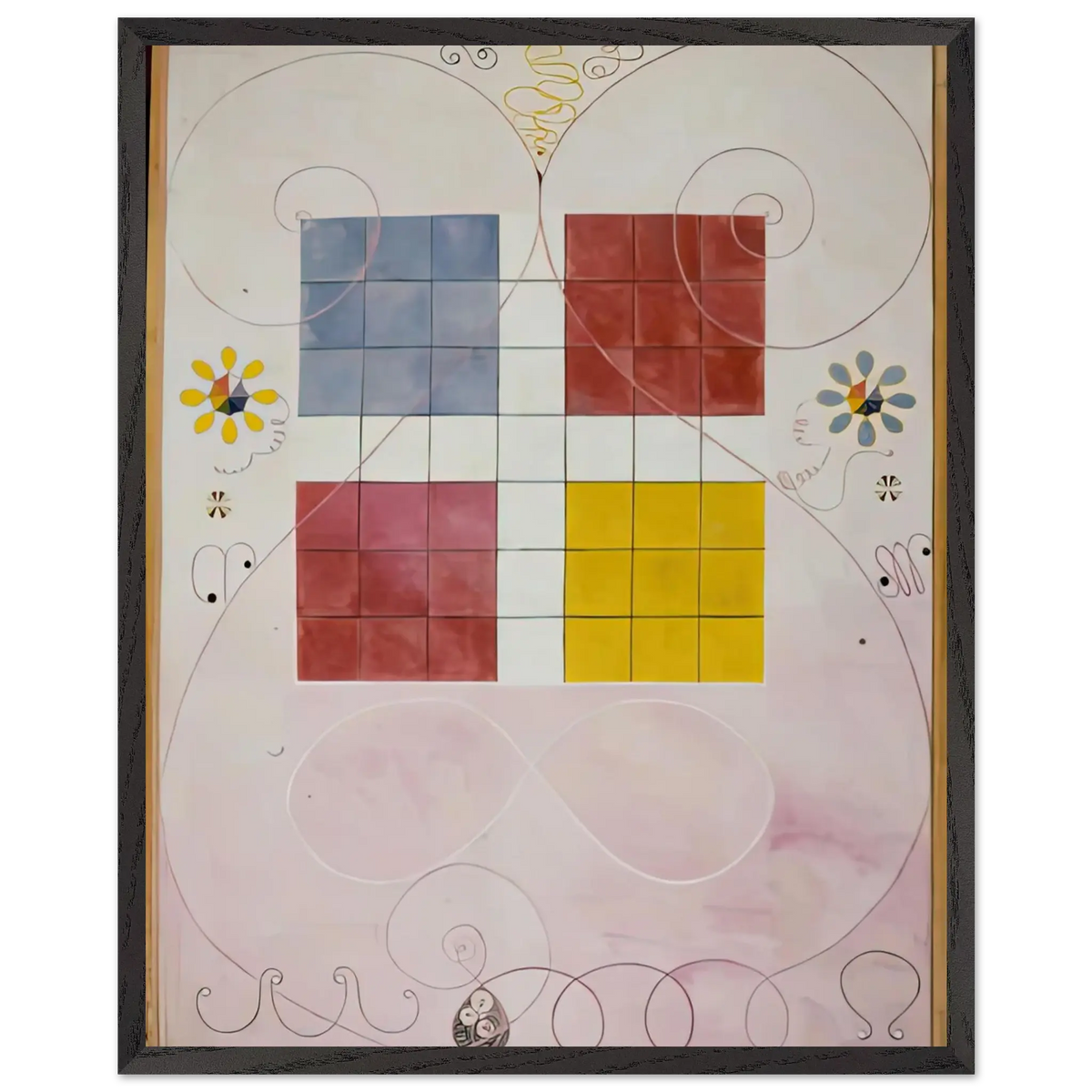 Hilma af Klint - DE TIO ST RSTA N 10 ALDERDOMEN 1907 Wall art - 45x60 cm / 18x24 Inches - Premium Wooden Framed Poster With Fine Art Paper - White frame