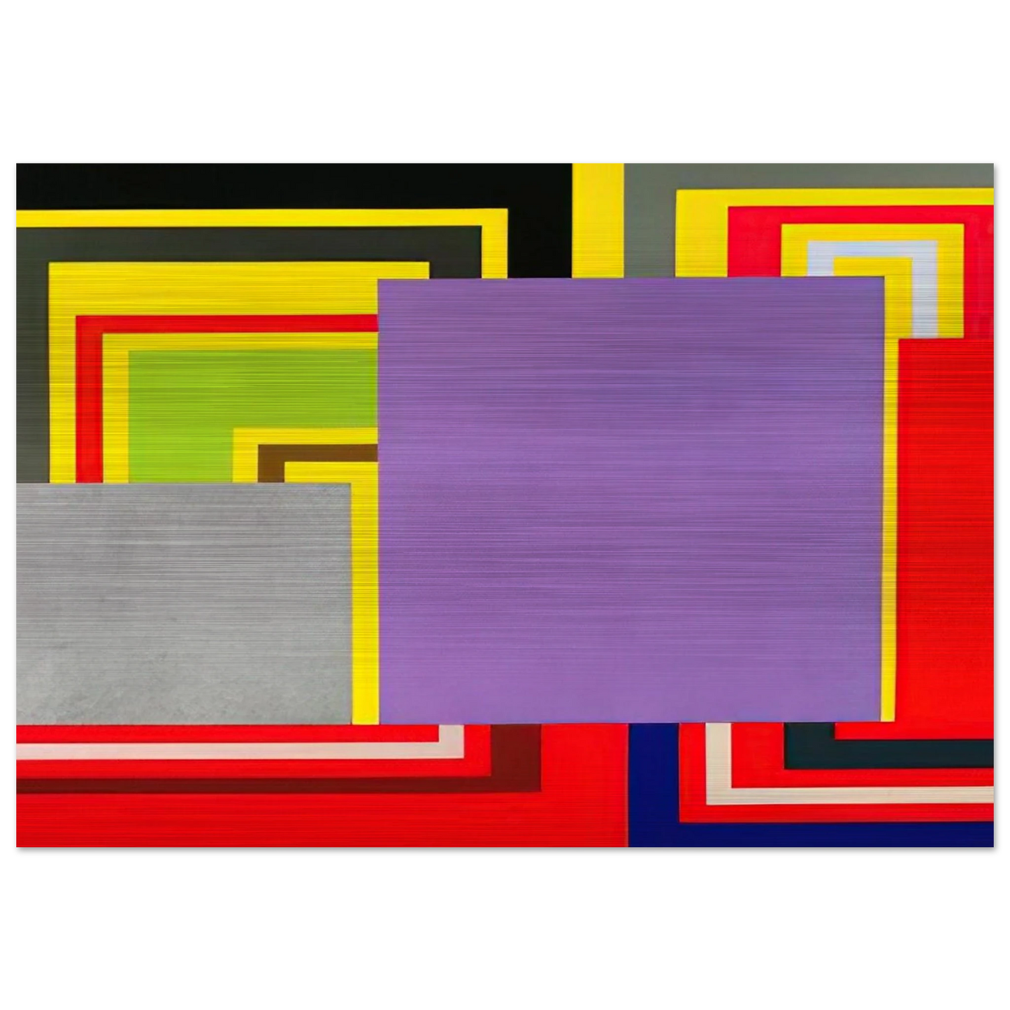 Cartoon Network - 1997 - Peter Halley Brushed Aluminum Print - 70x100 cm / 28x40 inches | Peter Halley Aluminum Print | Peter Halley Prints