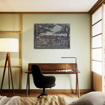 Landscape - Paul Cézanne Brushed Aluminum Print - 70x100 cm / 28x40 inches | Paul Cézanne Aluminum Print | Paul Cézanne Prints