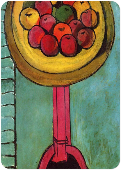 APPLES ON A TABLE GREEN BACKGROUND 1916 By Henri Matisse Pack of 10 Post Cards | Henri Matisse Post Cards | A6 (10.5 x 14.8 cm) - 4.1 x 5.8 inches