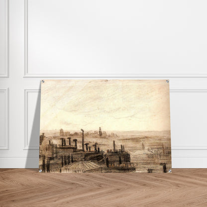 View of Paris, with the Hôtel de Ville and the Tour-Saint-Jacques - Vincent van Gogh Acrylic Print - 70x100 cm / 28x40″ inches | Vincent van Gogh Wall Art | Vincent van Gogh Prints