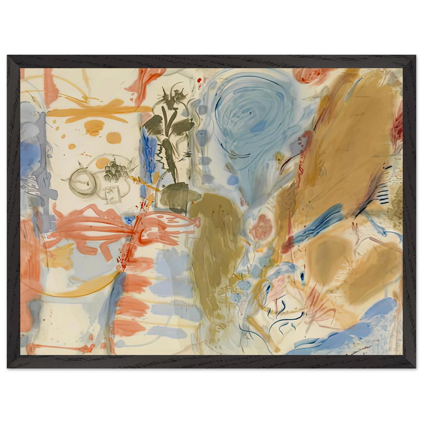 Helen Frankenthaler - Western Dream, 1957- Wall Art - 30x40 cm / 12x16 inches - Premium Wooden Framed Poster With Fine Art Paper-canvas - Wood frame