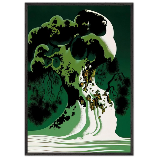 Snow Covered Bonsai - Eyvind Earle 70x100 cm / 28x40 inches Framed Art Print – Black Wooden Frame