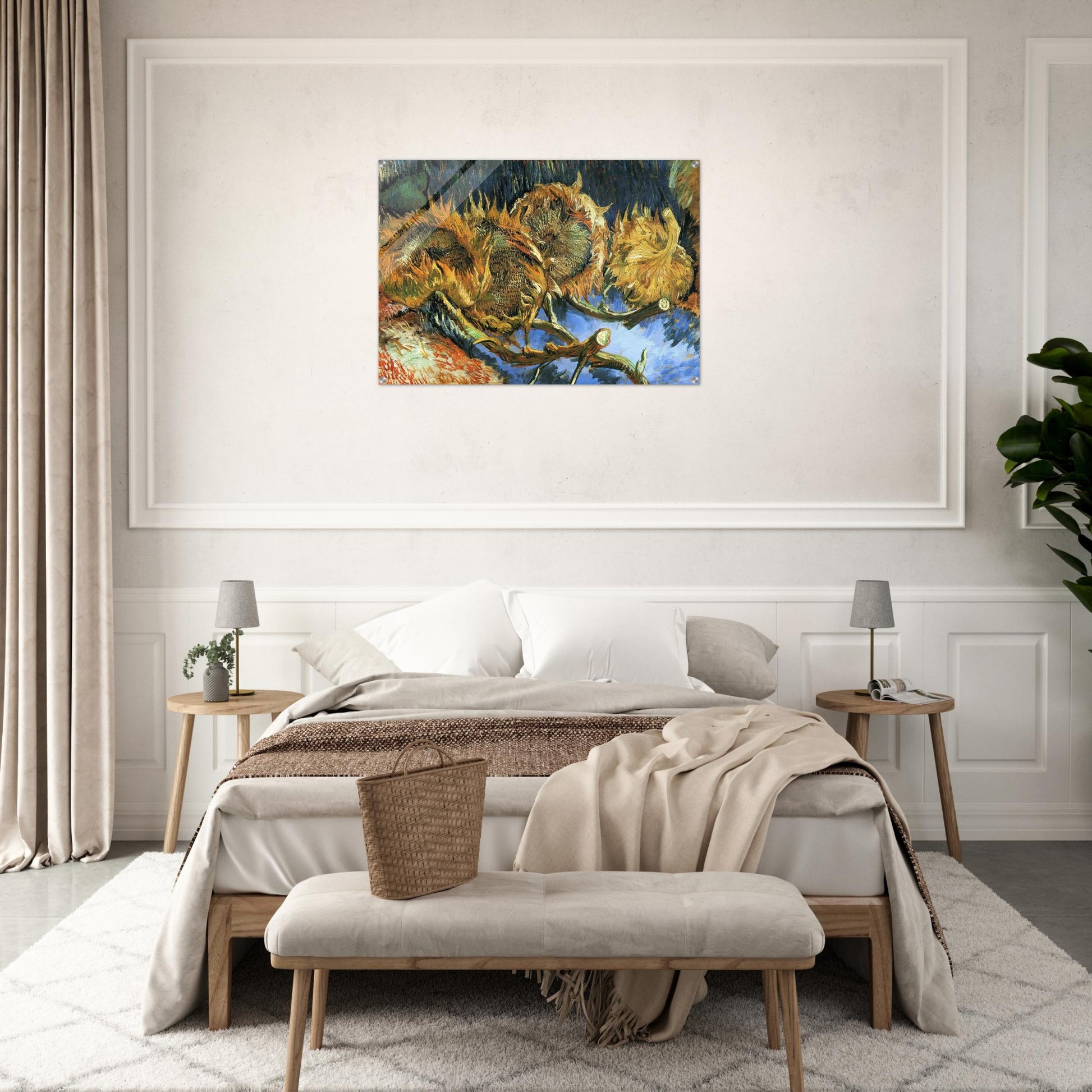 Still Life with Four Sunflowers - Vincent van Gogh Acrylic Print - 70x100 cm / 28x40″ inches