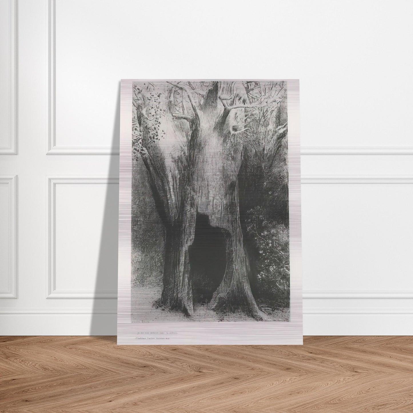 I PLUNGED INTO SOLITUDE I DWELT IN THE TREE BEHIND ME PLATE 9 1896 - Odilon Redon Brushed Aluminum Print - 70x100 cm / 28x40 inches | Odilon Redon Aluminum Print | Odilon Redon Prints