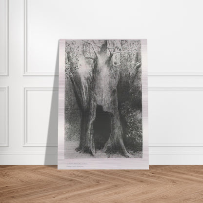 I PLUNGED INTO SOLITUDE I DWELT IN THE TREE BEHIND ME PLATE 9 1896 - Odilon Redon Brushed Aluminum Print - 70x100 cm / 28x40 inches | Odilon Redon Aluminum Print | Odilon Redon Prints