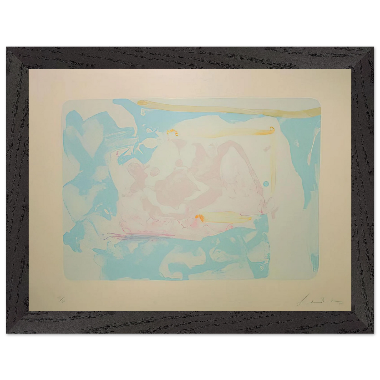 Helen Frankenthaler - Reflections III - 1995 Wall art - 30x45 cm / 12x18 inches - Premium Wooden Framed Poster With Fine Art Paper-canvas - Wood frame