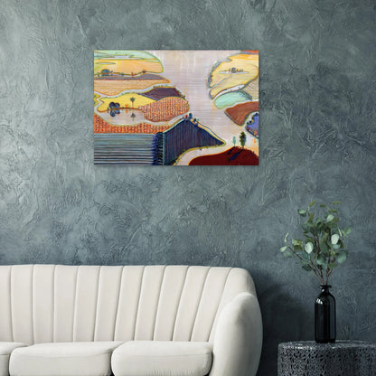 Delta Farms - 1996 - Wayne Thiebaud Brushed Aluminum Print - 70x100 cm / 28x40 inches | Wayne Thiebaud Aluminum Print | Wayne Thiebaud Prints
