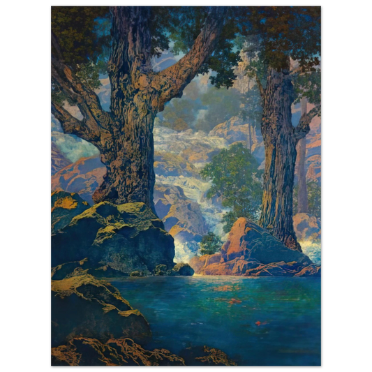 Maxfield Parrish - Cascades Quiet Solitude Wall Art - 21x29.7 cm / 8x12" - Fine Art Poster-canvas - -