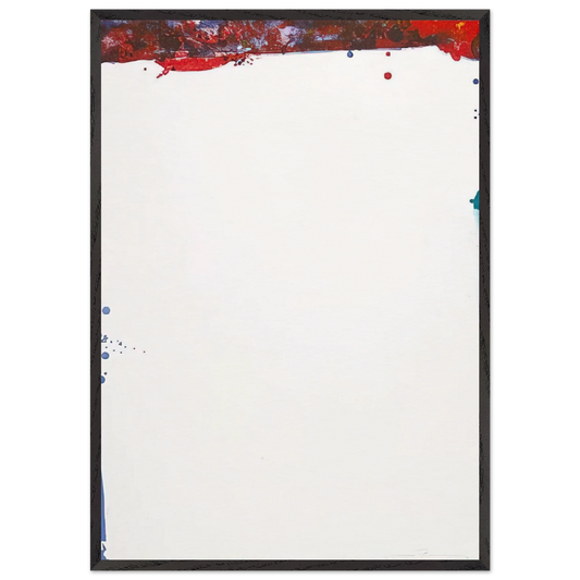 Chinese Wall  L L101 SF-87  - Sam Francis 70x100 cm / 28x40 inches Framed Art Print – Black Wooden Frame