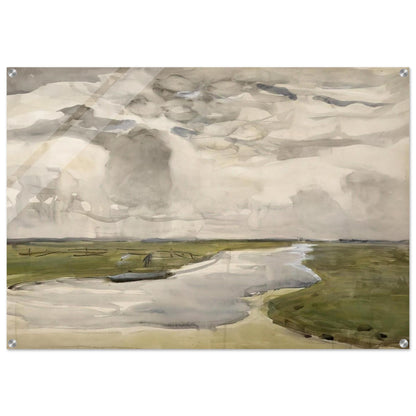 Meandering Landscape with River - Piet Mondrian Acrylic Print - 70x100 cm / 28x40″ inches | Piet Mondrian Wall Art | Piet Mondrian Prints