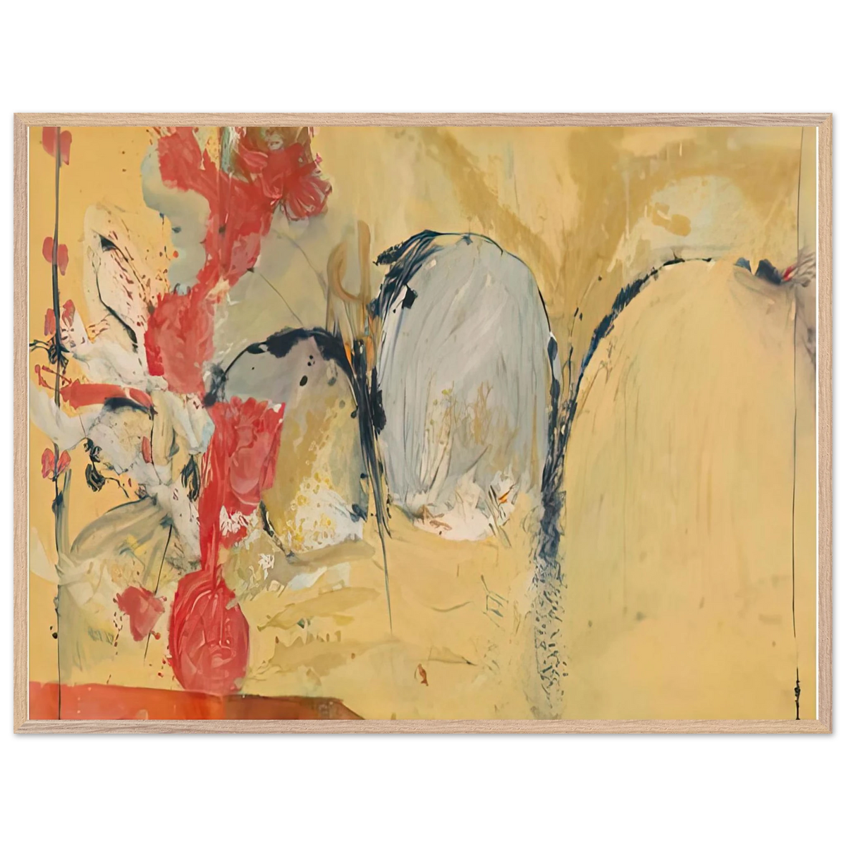 Helen Frankenthaler - Large Abstract Still Life, 1951- Wall Art - 21x29.7 cm / 8x12" - Premium Wooden Framed Poster With Fine Art Paper-canvas - White frame