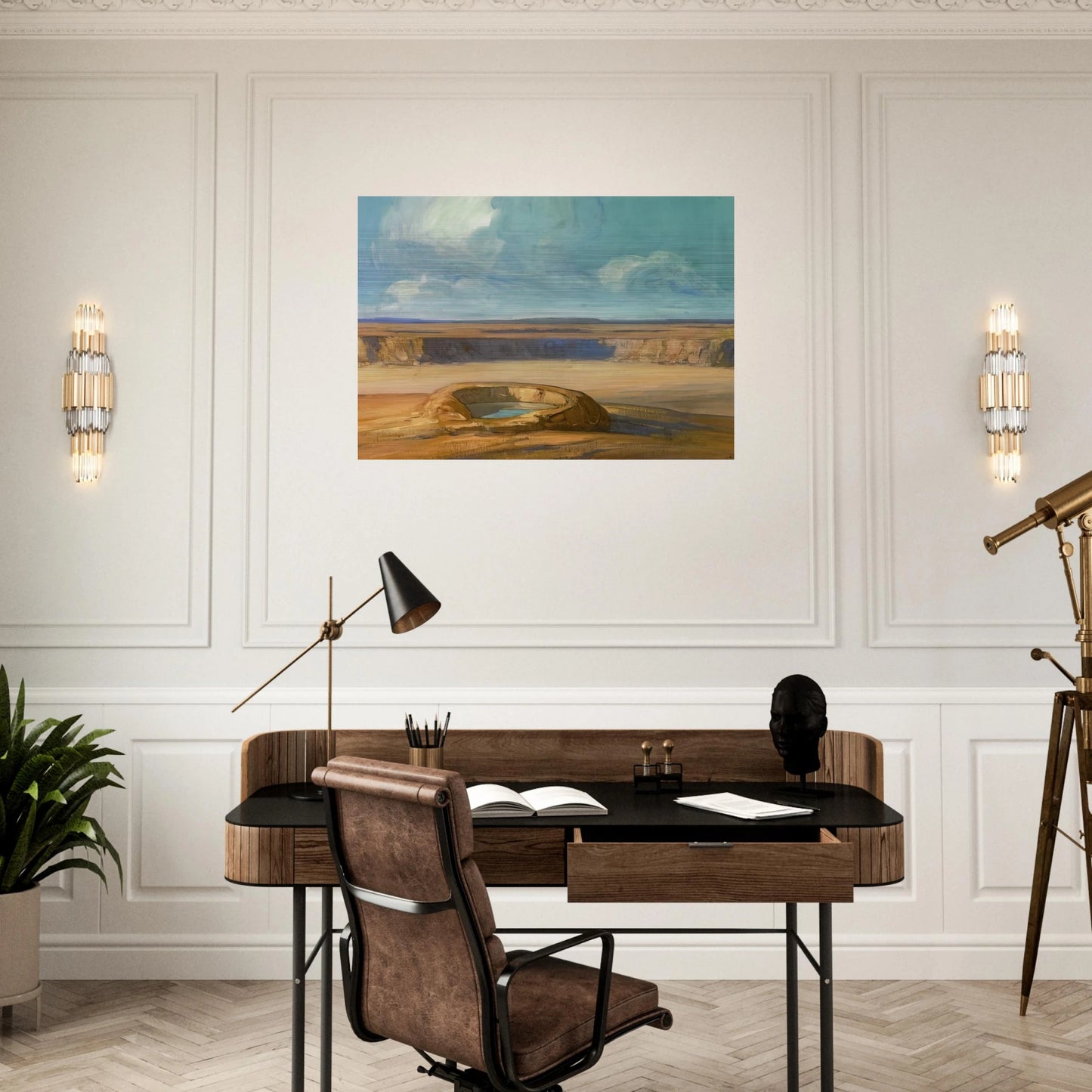 The Waterhole - Tonalism - Xavier Martinez Brushed Aluminum Print - 70x100 cm / 28x40 inches | Xavier Martinez Aluminum Print | Xavier Martinez Prints