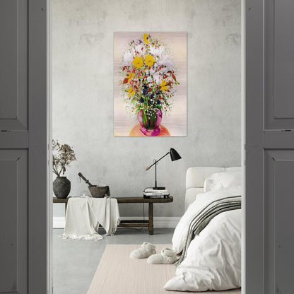 BOUQUET OF FLOWERS - Moise Kisling Brushed Aluminum Print - 70x100 cm / 28x40 inches | Moise Kisling Aluminum Print | Moise Kisling Prints