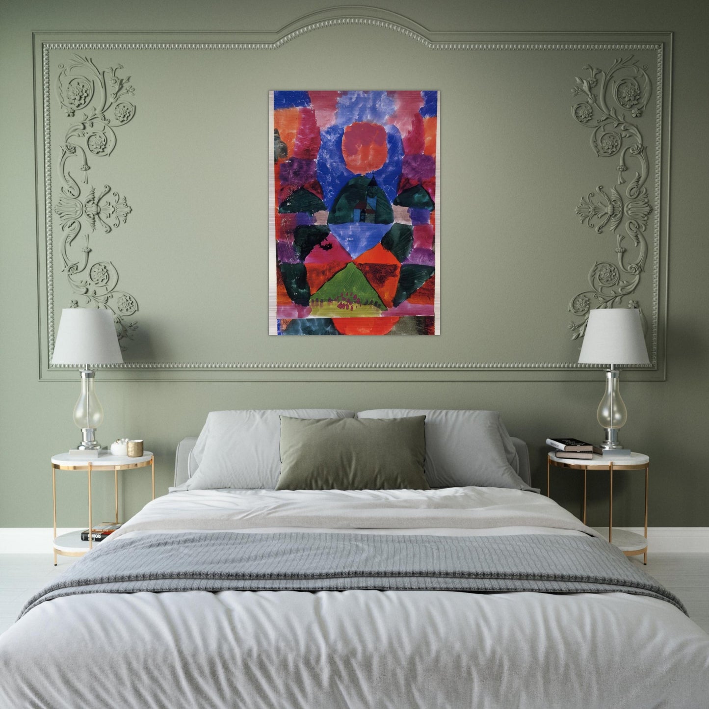 A PRESSURE OF TEGERNSEE 1919 - Paul Klee Brushed Aluminum Print - 70x100 cm / 28x40 inches | Paul Klee Aluminum Print | Paul Klee Prints