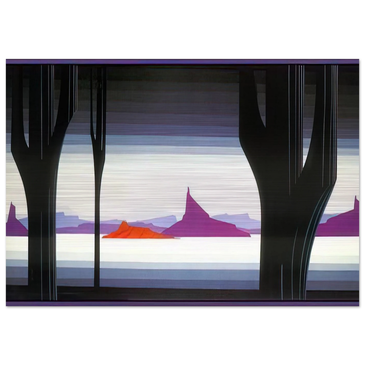 Saguaro - Eyvind Earle Brushed Aluminum Print - 70x100 cm / 28x40 inches | Eyvind Earle Aluminum Print | Eyvind Earle Prints