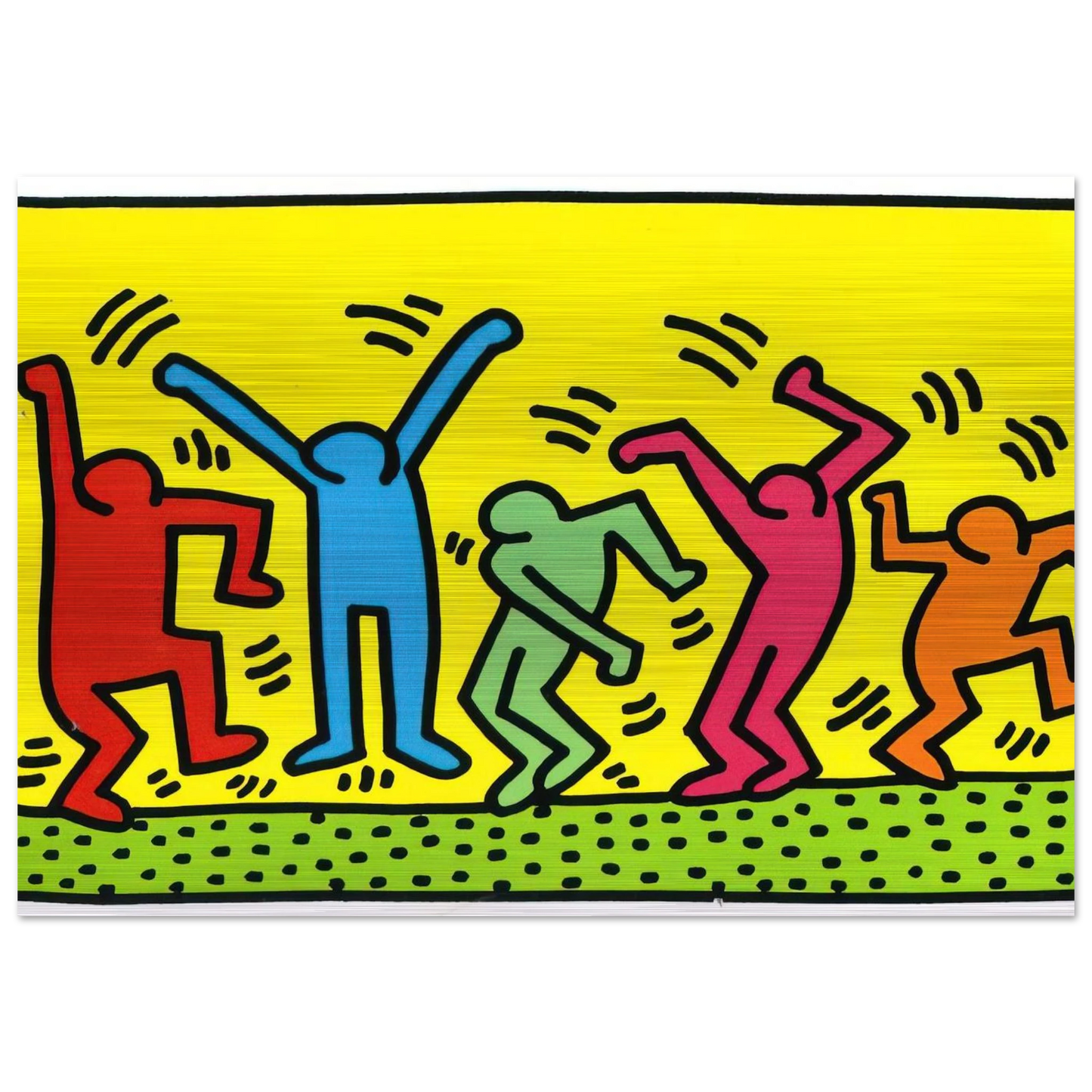 UNTITLED DANCE 1987 - Keith Haring Brushed Aluminum Print - 70x100 cm / 28x40 inches | Keith Haring Aluminum Print | Keith Haring Prints | Keith Haring Art For Sale