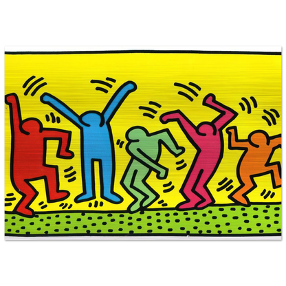 UNTITLED DANCE 1987 - Keith Haring Brushed Aluminum Print - 70x100 cm / 28x40 inches | Keith Haring Aluminum Print | Keith Haring Prints | Keith Haring Art For Sale