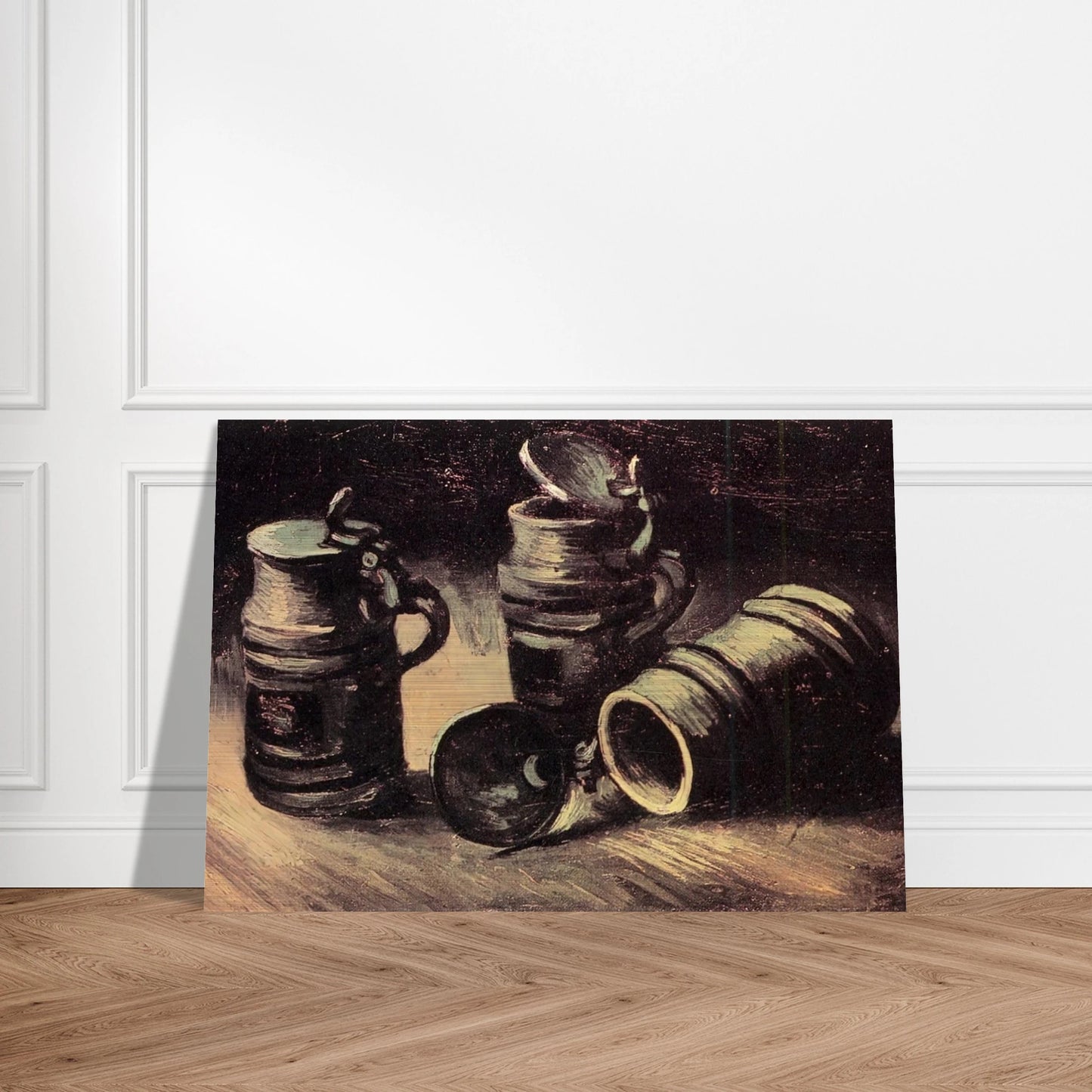 Beer Tankards - Vincent van Gogh Brushed Aluminum Print - 70x100 cm / 28x40 inches | Vincent van Gogh Aluminum Print | Vincent van Gogh Prints