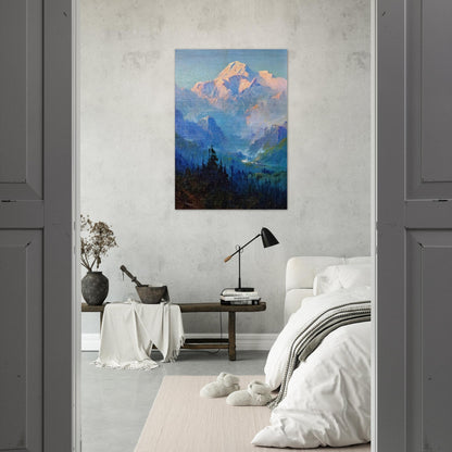 Mount McKinley, Sunset - Romanticism - Sydney Laurence Brushed Aluminum Print - 70x100 cm / 28x40 inches | Sydney Laurence Aluminum Print | Sydney Laurence Prints
