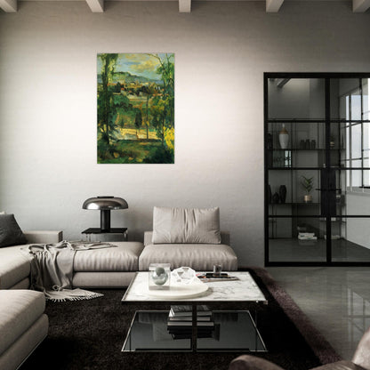 Village behind Trees - Paul Cézanne Brushed Aluminum Print - 70x100 cm / 28x40 inches | Paul Cézanne Aluminum Print | Paul Cézanne Prints